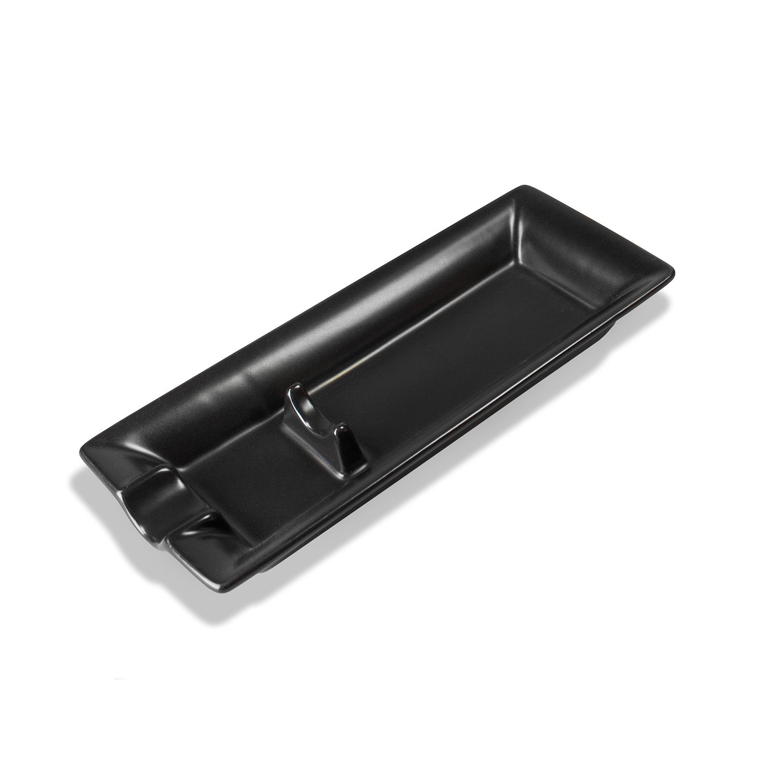 Пепелник за 1 пура керамичен черен правоъгълен  мат 